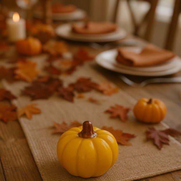 Ceramic Pumpkin Decor | Rustic Farmhouse Fall Accent | Thanksgiving Centerpiece - Picture 1 of 1